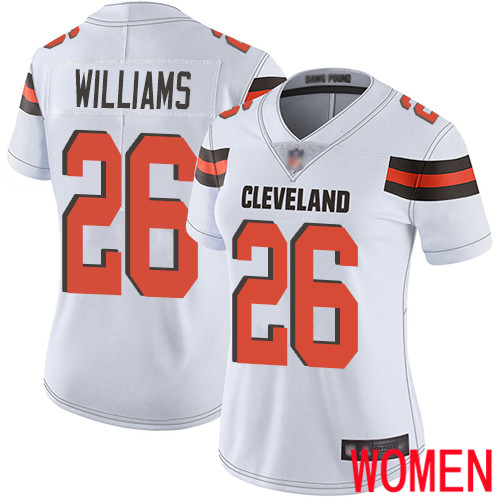 Cleveland Browns Greedy Williams Women White Limited Jersey 26 NFL Football Road Vapor Untouchable